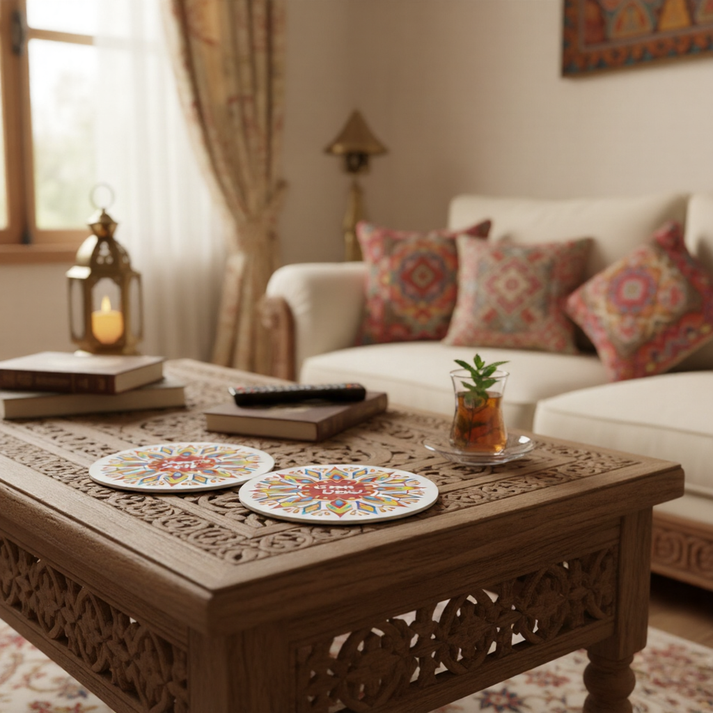 مجموعة ملصقات (ستيكرز) زينة رمضان الدائرية - زخارف إسلامية مبهجة