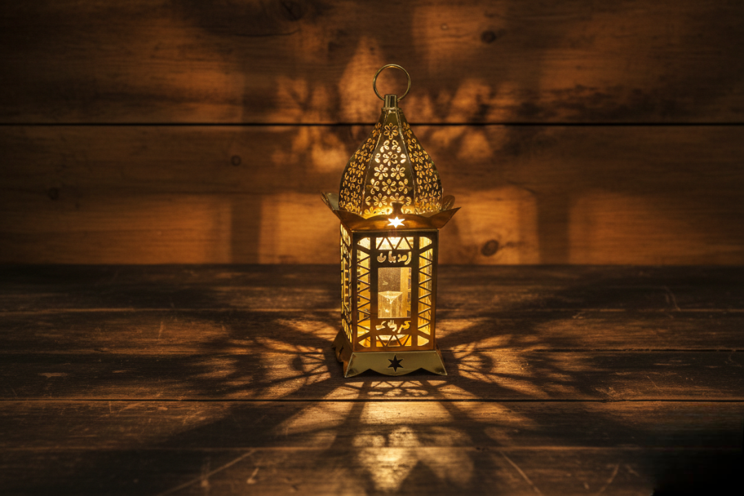 فانوس رمضان معدن مضئ