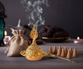 طقم مبخرة رمضان مع تشكيلة بخور وشنطة خيش